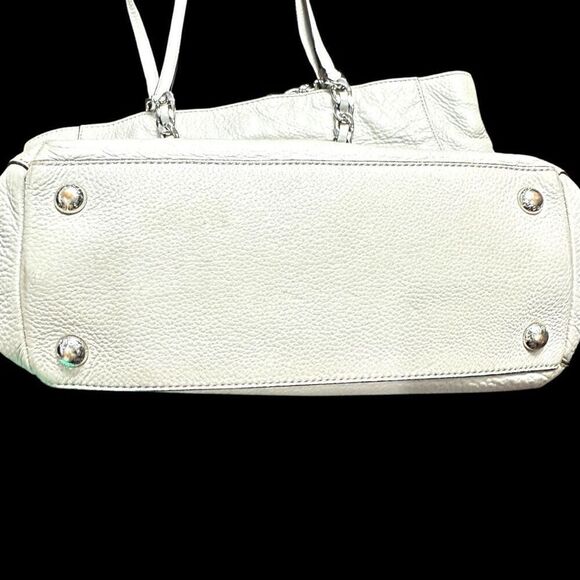 MICHAEL KORS MK Harper Light Doge Gray Grey Purse Bag Tote Shopper Chain Detail - Picture 4 of 12